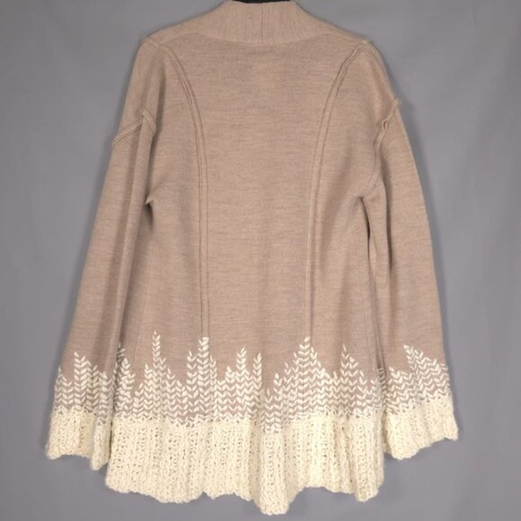 Anthropologie TABITHA Women’s 100% WOOL Rising Snowdrop Cardigan Sweater MEDIUM - Picture 3 of 10